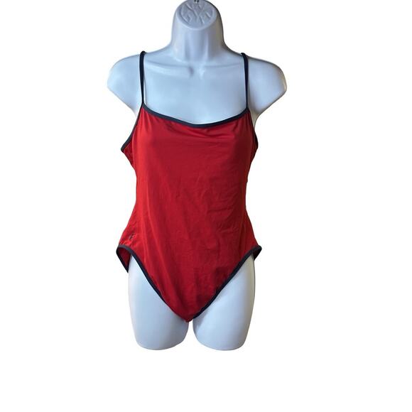 Ralph Lauren Other - Vtg Ralph Lauren Sport One Piece Swimsuit Womens 14 Red High Cut Athletic USA